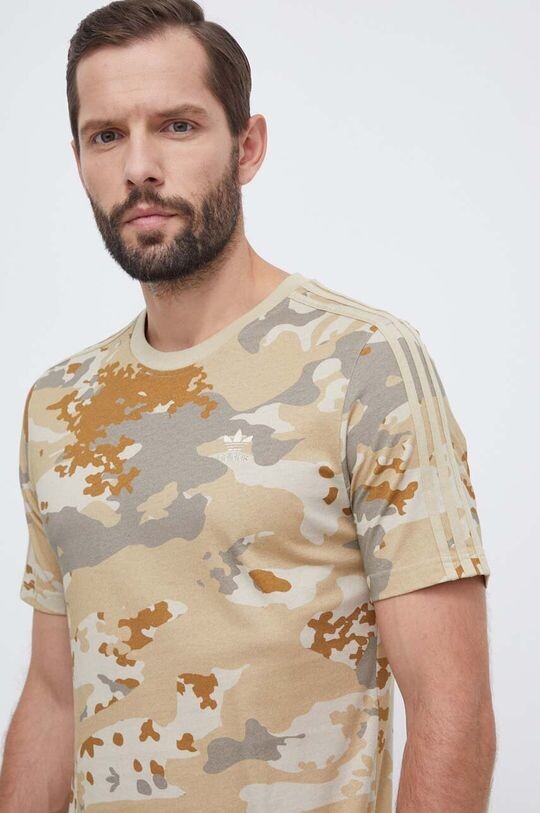 

Хлопковая футболка adidas Originals, бежевый