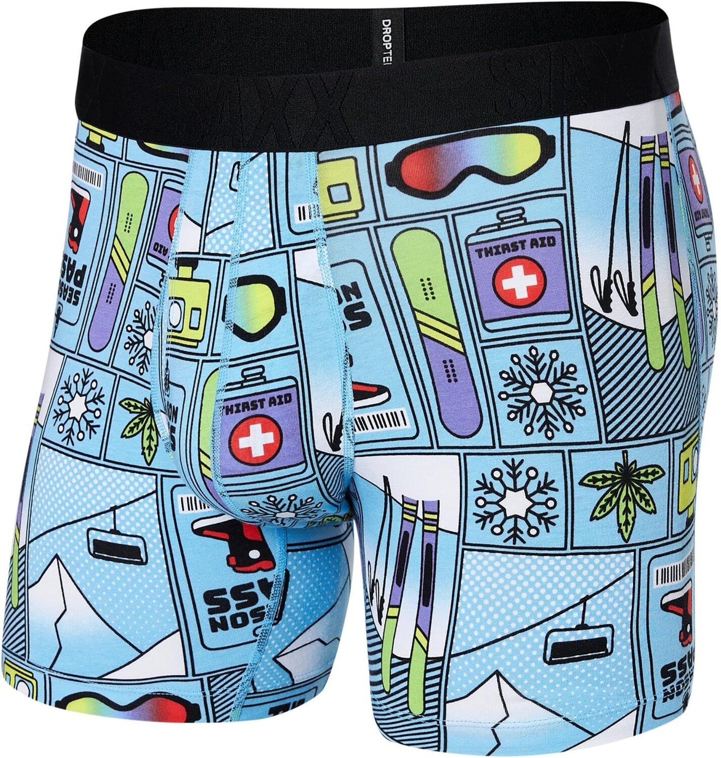 

Хлопковые трусы-боксеры Droptemp с охлаждением SAXX UNDERWEAR, цвет Season Pass/Light Blue