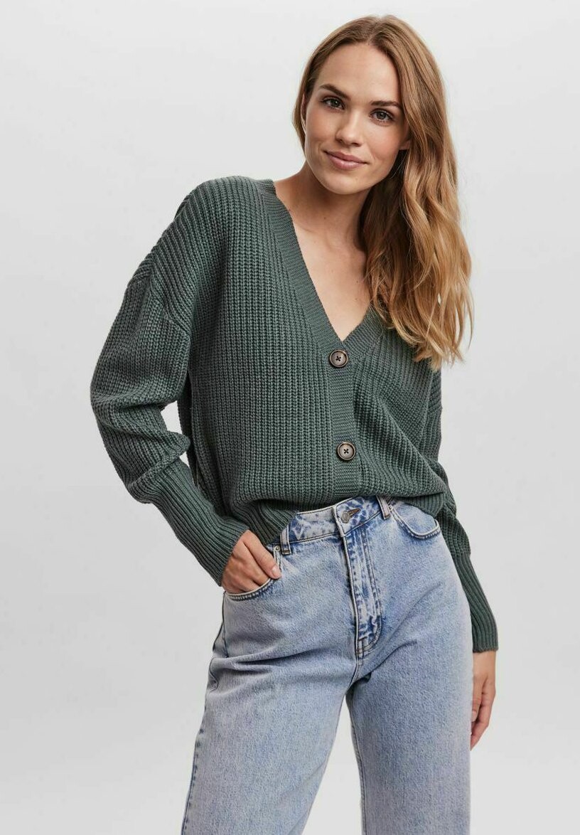 

Кардиган VMLEA VNECK CUFF CARDIGAN Vero Moda, цвет Balsam Green
