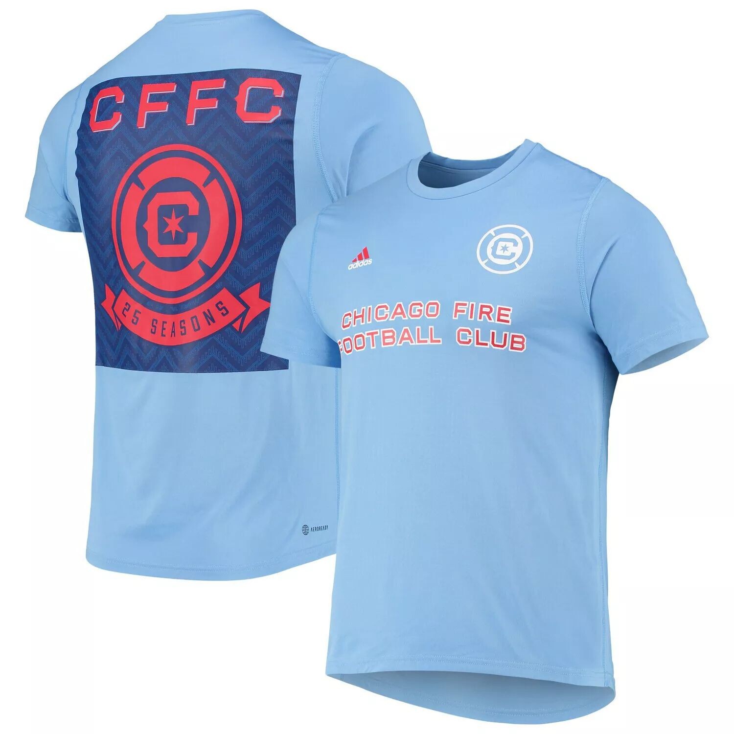 

Мужская голубая футболка Chicago Fire Jersey с крючками AEROREADY adidas, Синий
