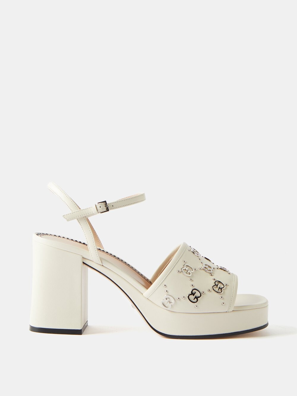 

Кожаные сандалии janaya с шипами gg Gucci, белый