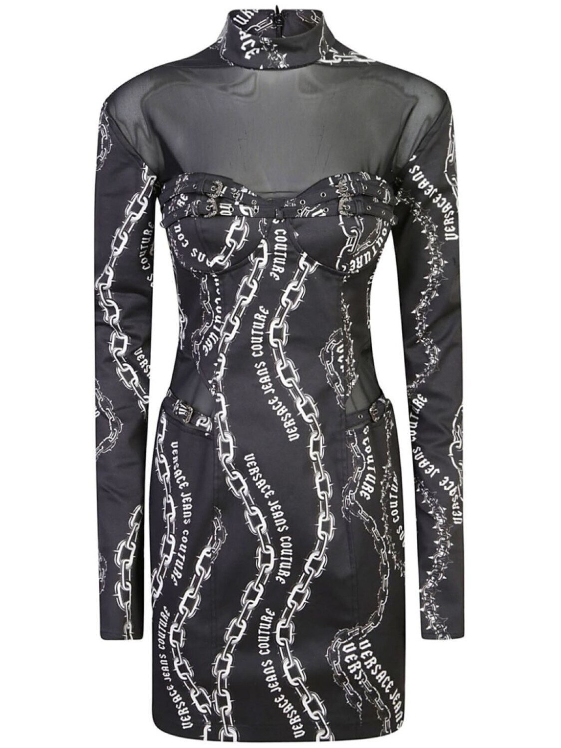 

Versace Jeans Couture Chain Couture-принт мини-платье, черный