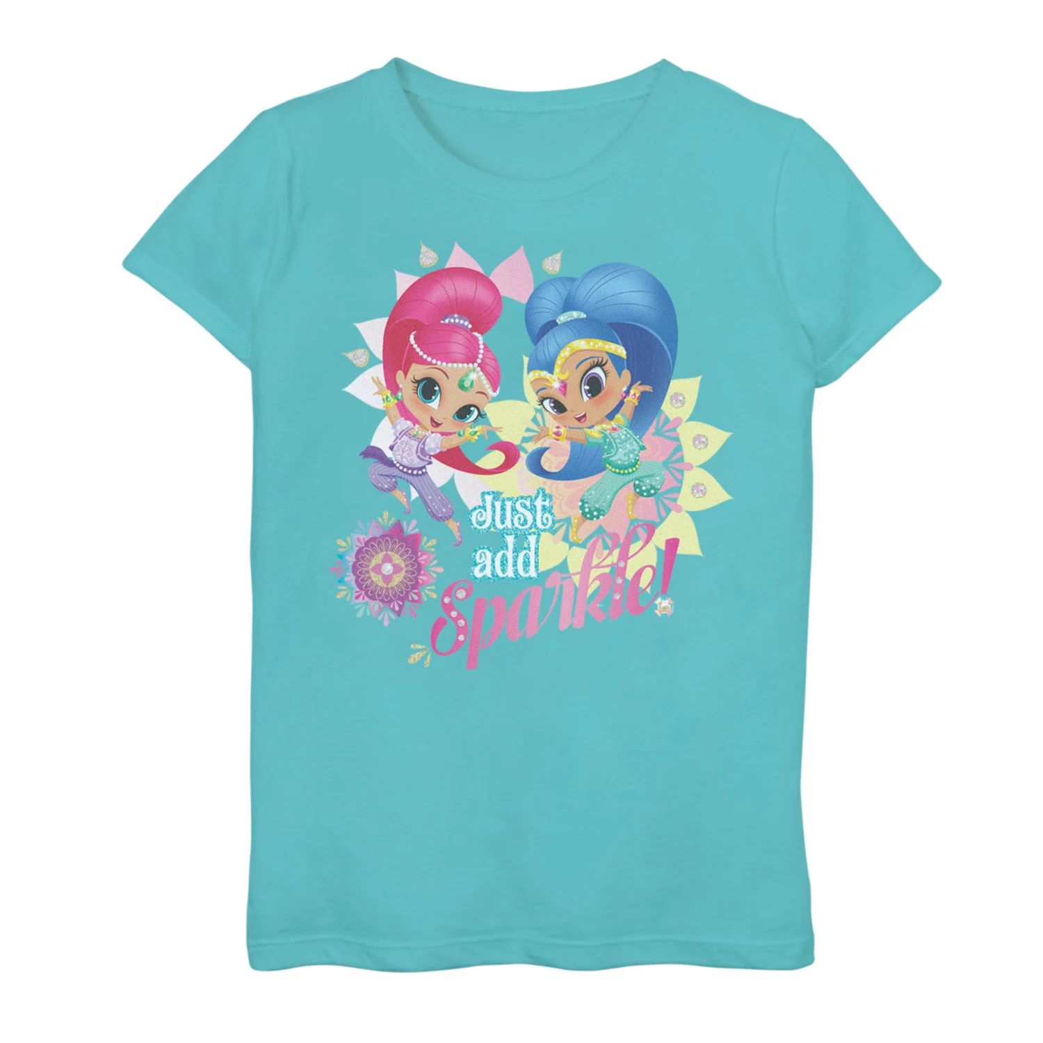 

Футболка Nickelodeon Shimmer & Shine Just Add Sparkle для девочек 7–16 лет с графическим рисунком «Танцующий портрет» Nickelodeon