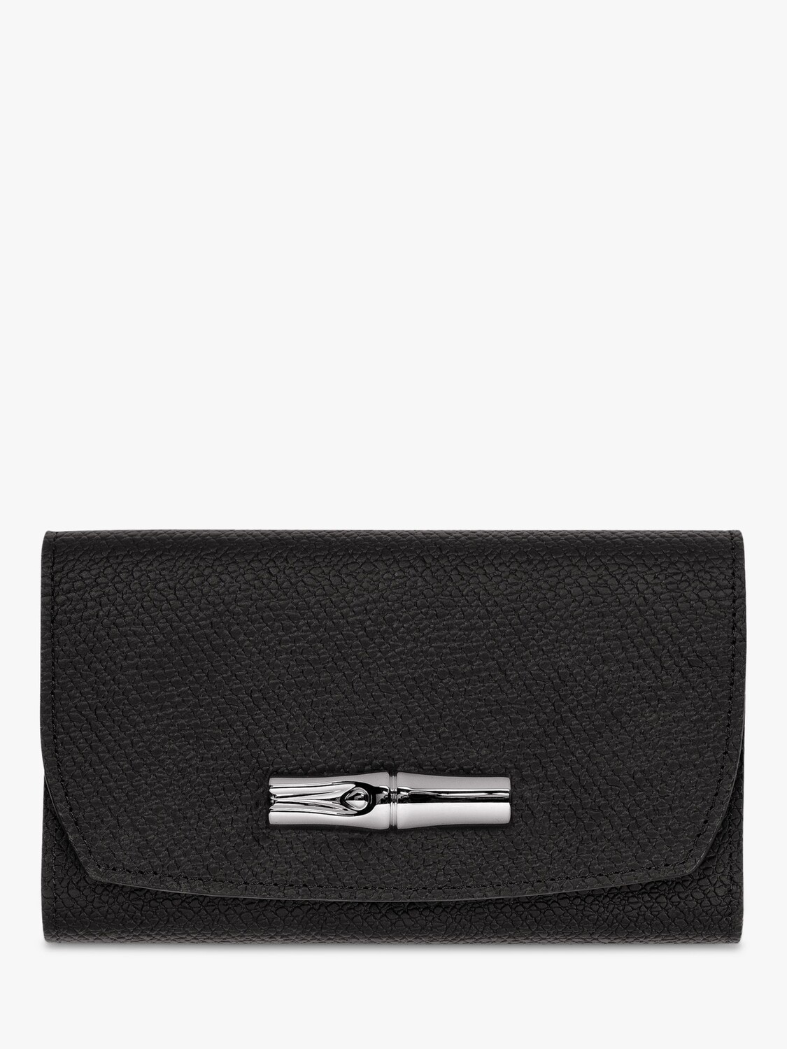 

Компактный кожаный кошелек Longchamp Roseau, черный