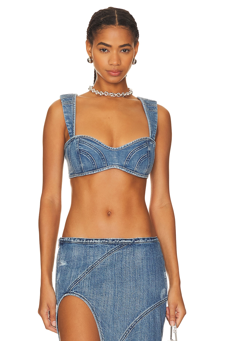 

Топ retrofete Millie Denim Bra, цвет Sea