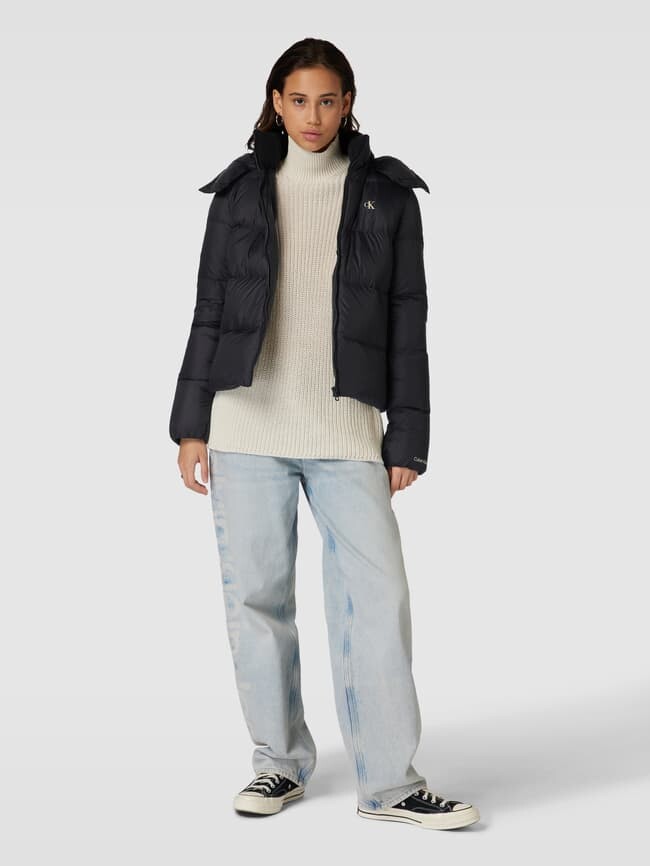 

Стеганая куртка с капюшоном Calvin Klein Jeans, черный
