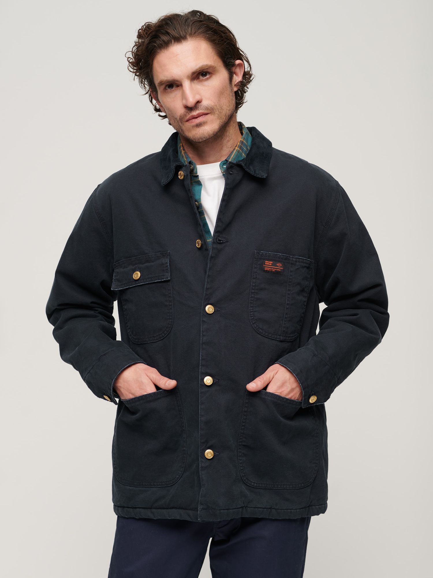 Куртка Surplus с четырьмя карманами для работы Superdry, темно-синий куртка gant cropped harrington бежевый
