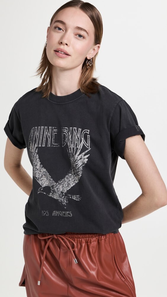 

Футболка ANINE BING Lili Tee Eagle, черный