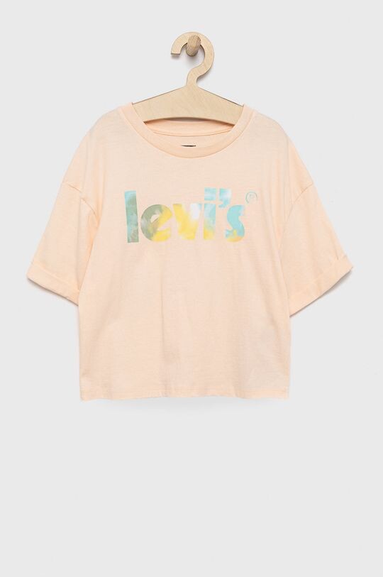 

Детская хлопковая футболка Levi's, розовый
