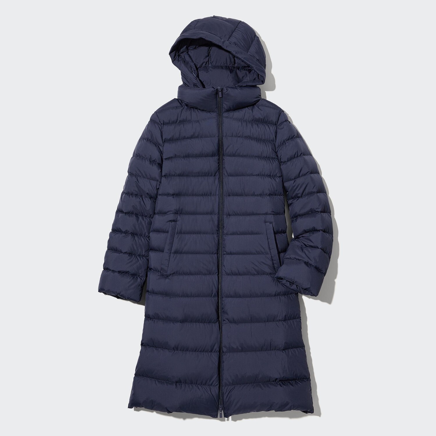 

Сверхлегкое длинное пухово UNIQLO, темно-синий