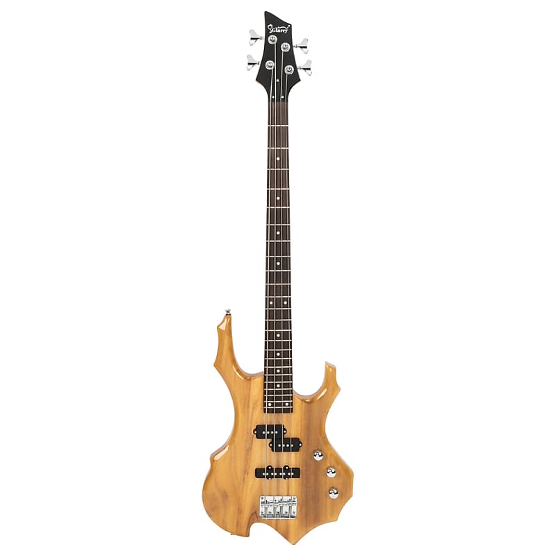 Басс гитара Glarry Burlywood Burning Fire Electric Bass Guitar Full Size 4 String