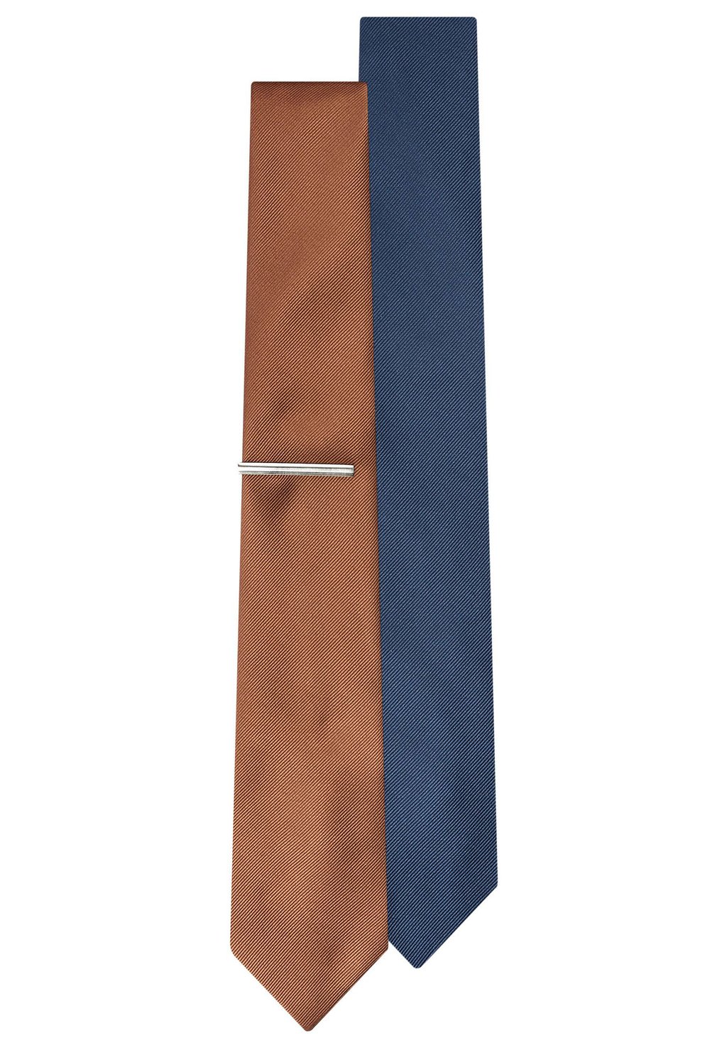 Галстук TWILL TIES WITH TIE CLIP 2 PACK Next, цвет navy blue/tan brown