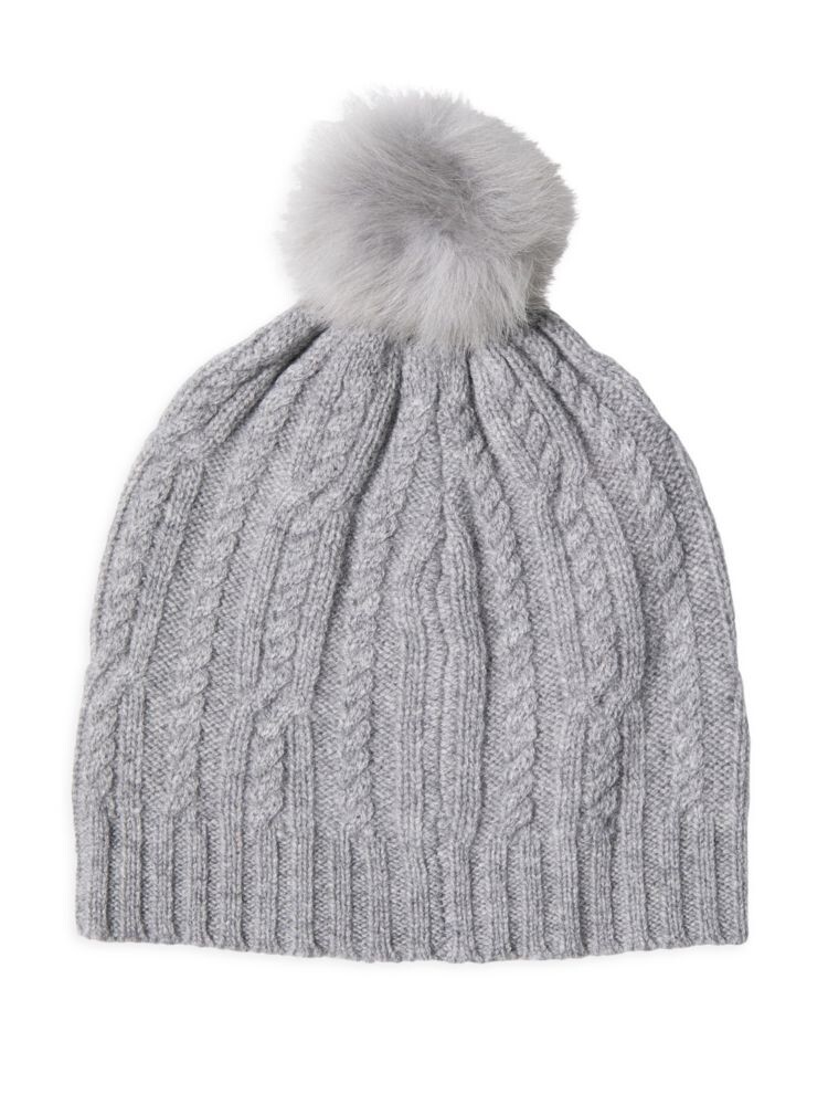 

Шапка из шерсти с помпоном и кашемировой шапкой Sofia Cashmere, серый