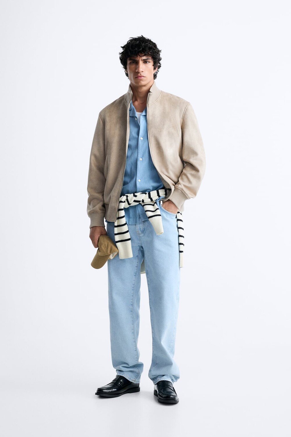 

Куртка из искусственной замши ZARA, норковый