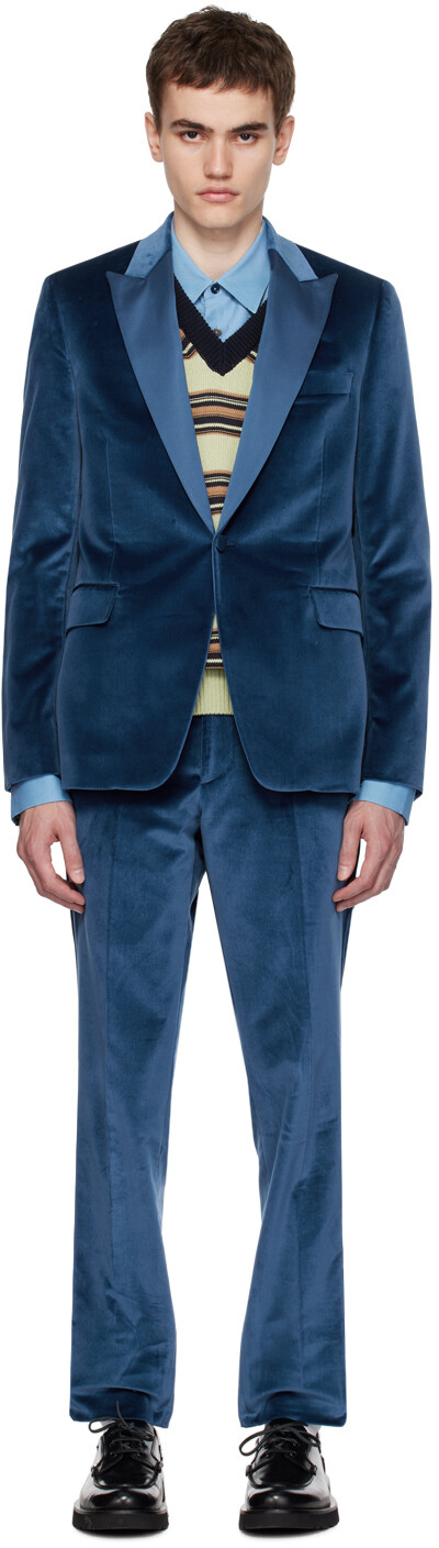 

Синий костюм с острыми лацканами Paul Smith