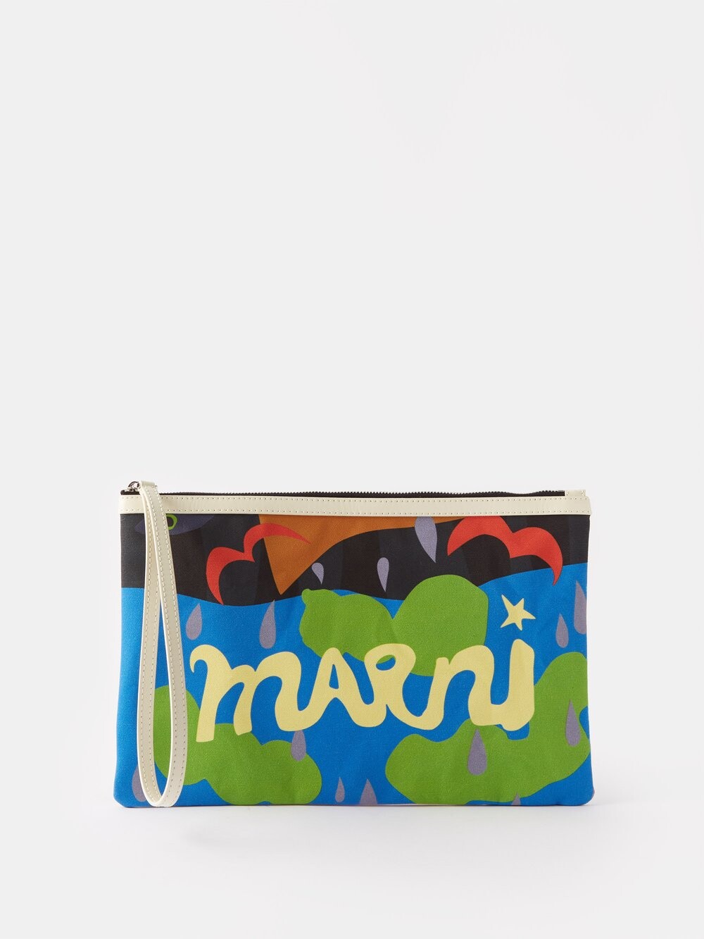 

Холщовый клатч с принтом x no vacancy inn Marni, мультиколор