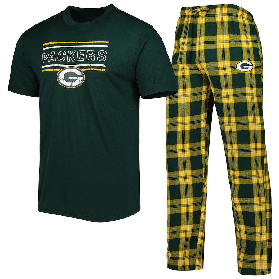 

Пижамный комплект Concepts Sport Green Bay Packers, зеленый