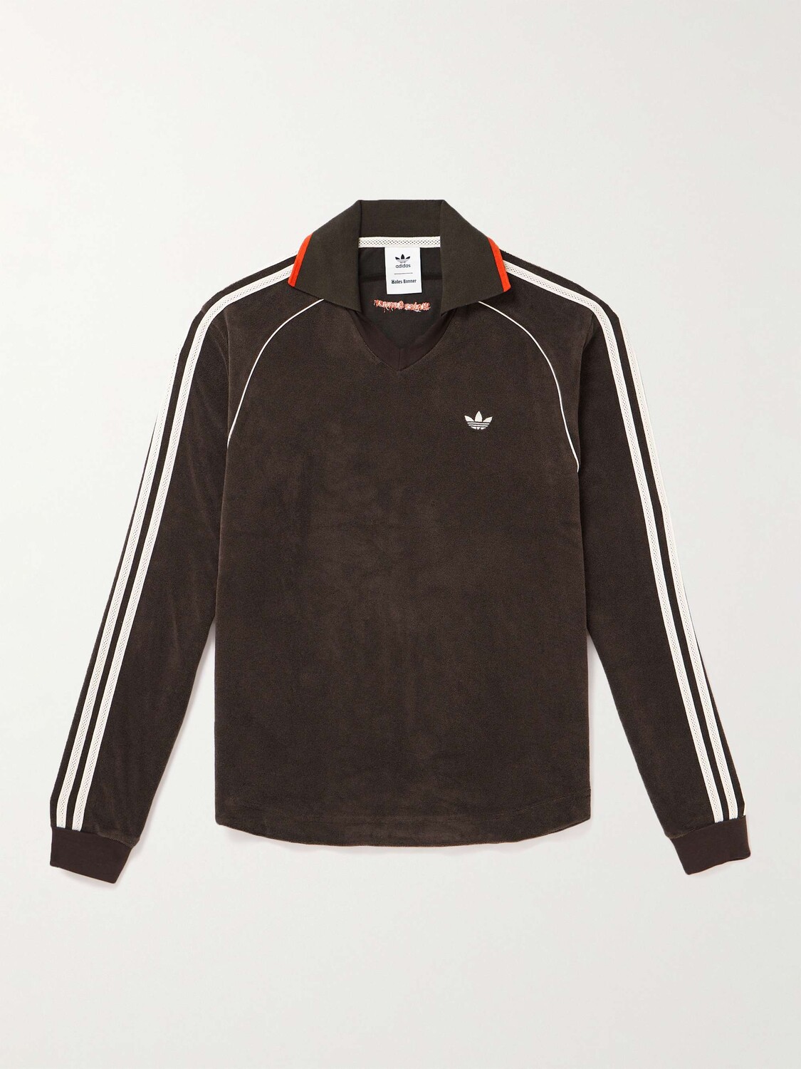 

Толстовка из хлопкового флиса в полоску с вышитым логотипом Wales Bonner Adidas, коричневый