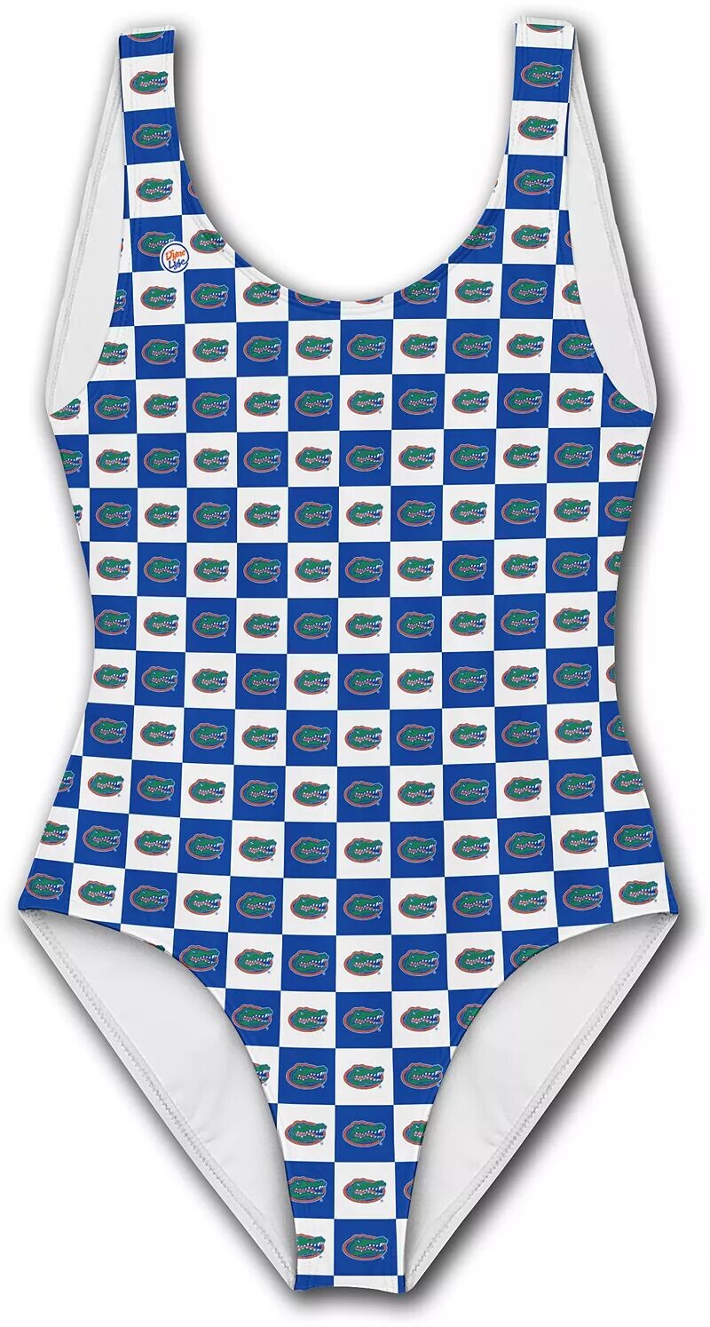 

Женский синий купальник с блоками логотипа Dyme Lyfe Florida Gators