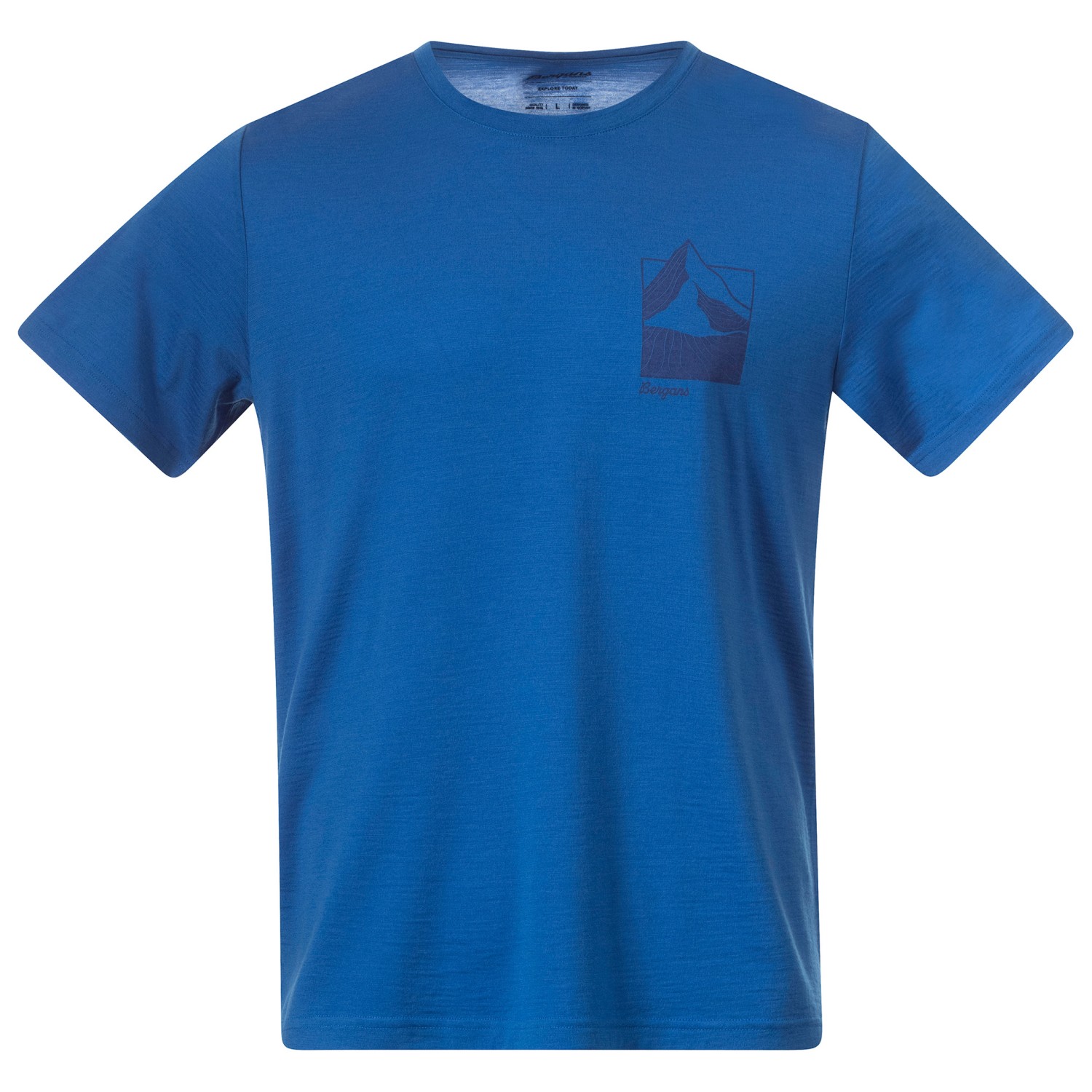 Рубашка из мериноса Bergans Rabot Mount Wool Tee, цвет Space Blue