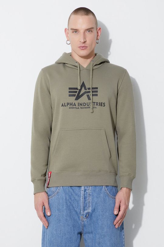 

Базовая толстовка с капюшоном Alpha Industries, зеленый