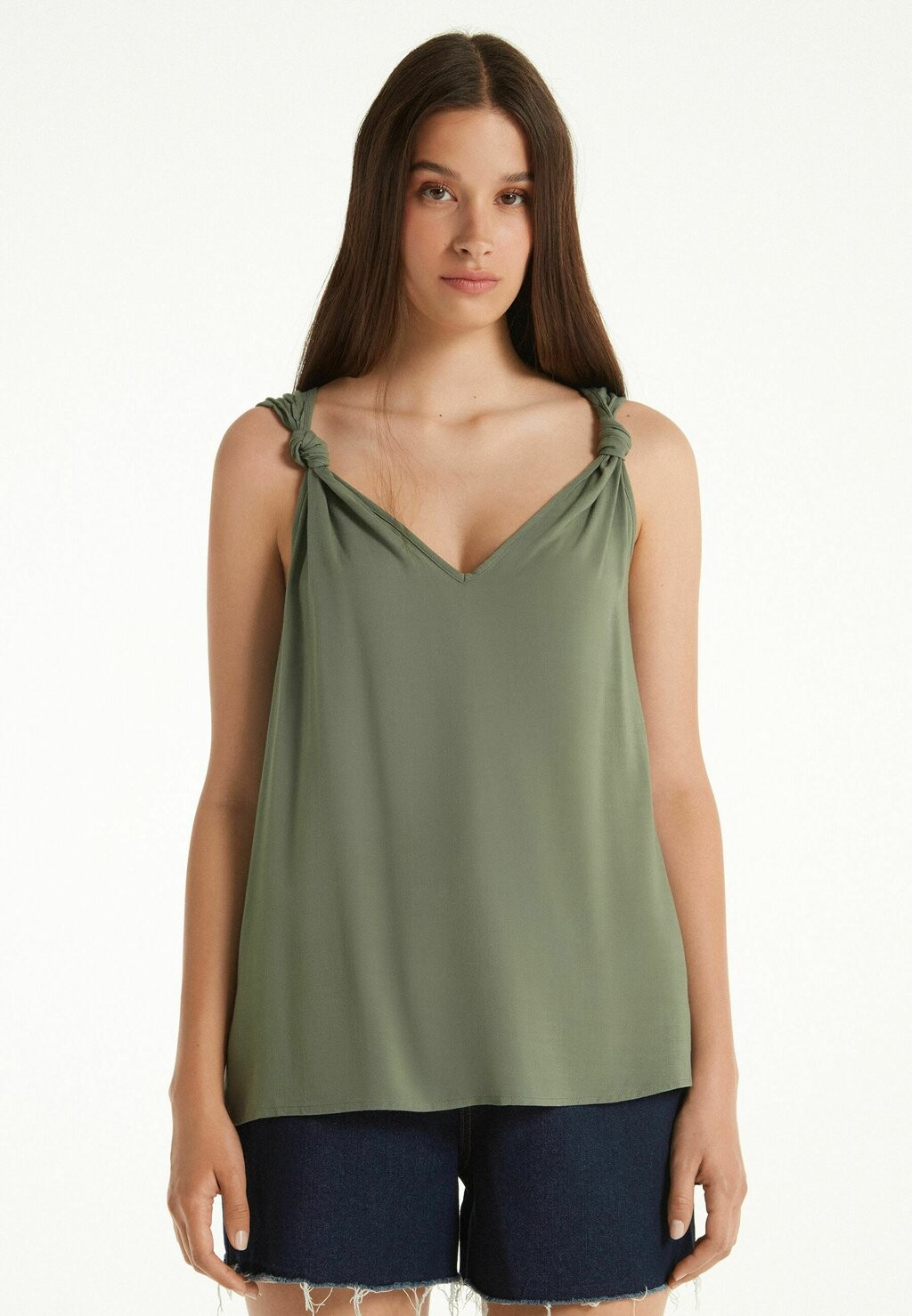 

Топ SLEEVELESS WITH KNOTS Tezenis, цвет grün/soft green
