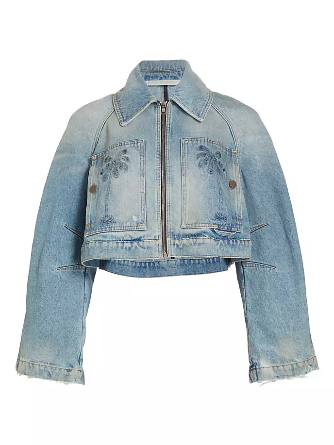 

Укороченная джинсовая куртка Paris Palm Angels, синий