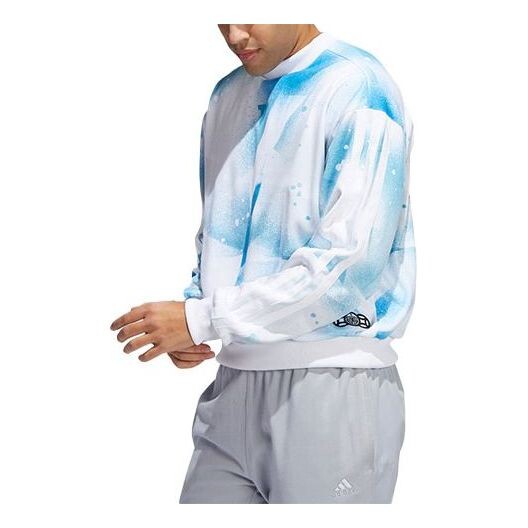 

Толстовка Men's adidas Trae Young Basketball Sports Printing Loose Round Neck Pullover White, белый