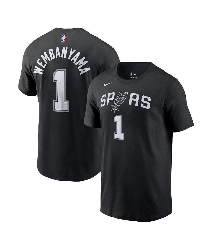 

Черная мужская футболка Victor Wembanyama San Antonio Spurs с именем и номером драфта НБА 2023 года Nike, черный