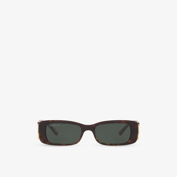 BB0096S солнцезащитные очки из ацетата черепаховой расцветки в квадратной оправе Balenciaga, коричневый