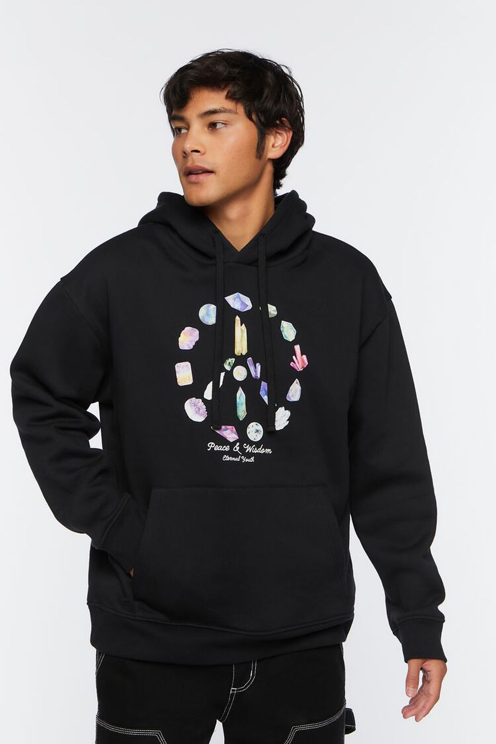 

Толстовка с рисунком Peace & Wisdom Forever 21, черный