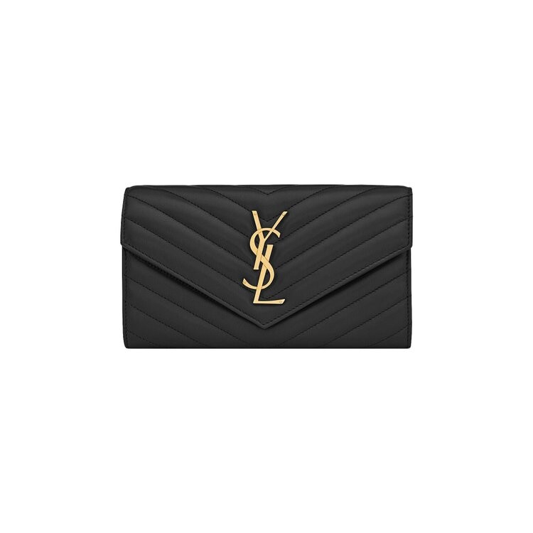 

Кошелек Saint Laurent Cassandre Matelassé Large Flap Wallet, цвет Noir