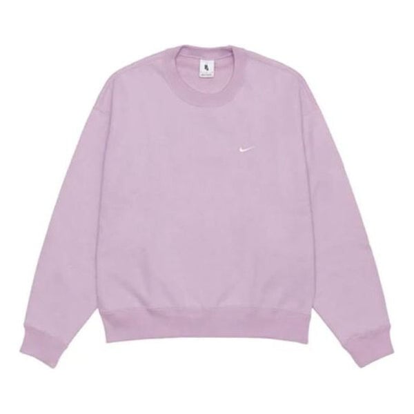 

Толстовка Men's Nike Lab Fleece Crew Solid Color Plush Stay Warm Sports Round Neck Pullover Pink, мультиколор