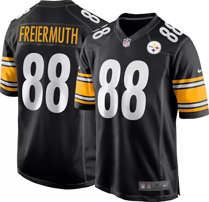 

Мужская черная игровая майка Nike Pittsburgh Steelers Pat Freiermuth #88
