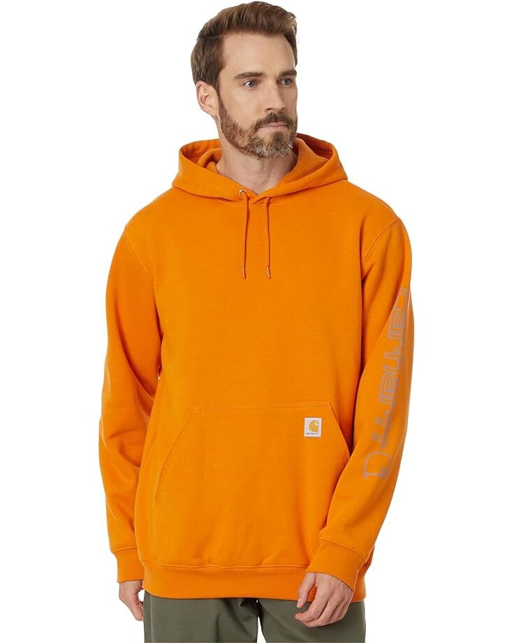 

Толстовка Carhartt Loose Fit Midweight Logo Sleeve Graphic Sweatshirt, цвет Rust Heather
