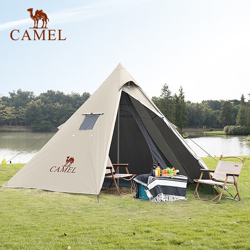 

Camel уличная пятиугольная пирамидальная палатка для кемпинга, серебряная солнцезащитная индийская палатка 1J32263754 цвета мокко