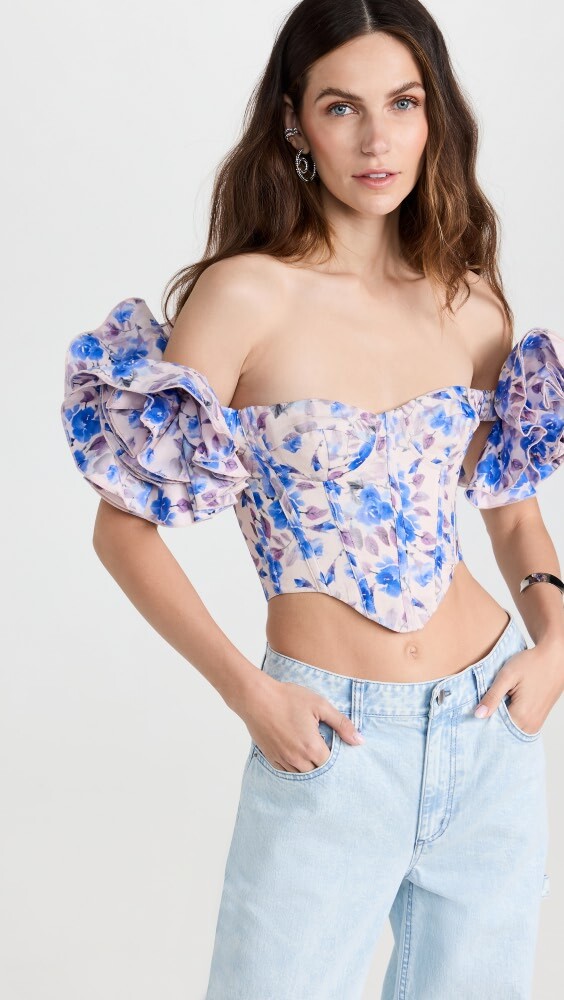 

Топ BARDOT Sigma Printed Corset, сиреневый