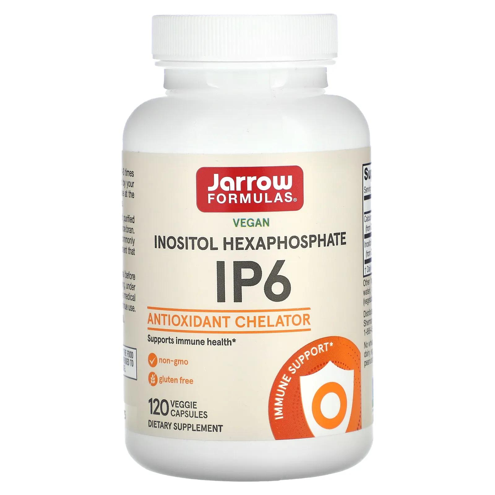 Jarrow Formulas IP6 инозитол гексафосфат 500 мг 120 капсул в растительной оболочке дикальций малат 120 капсул в растительной оболочке