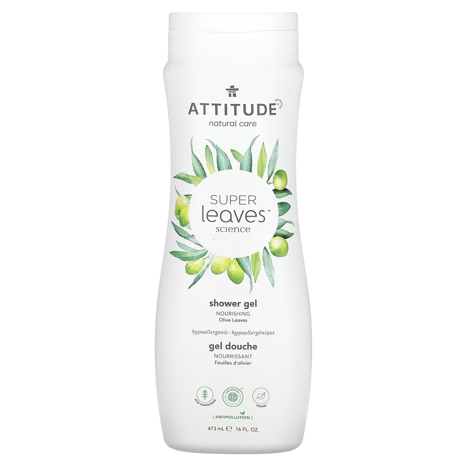 

Гель для душа ATTITUDE Super Leaves Science питательный оливковые листья, 473 мл
