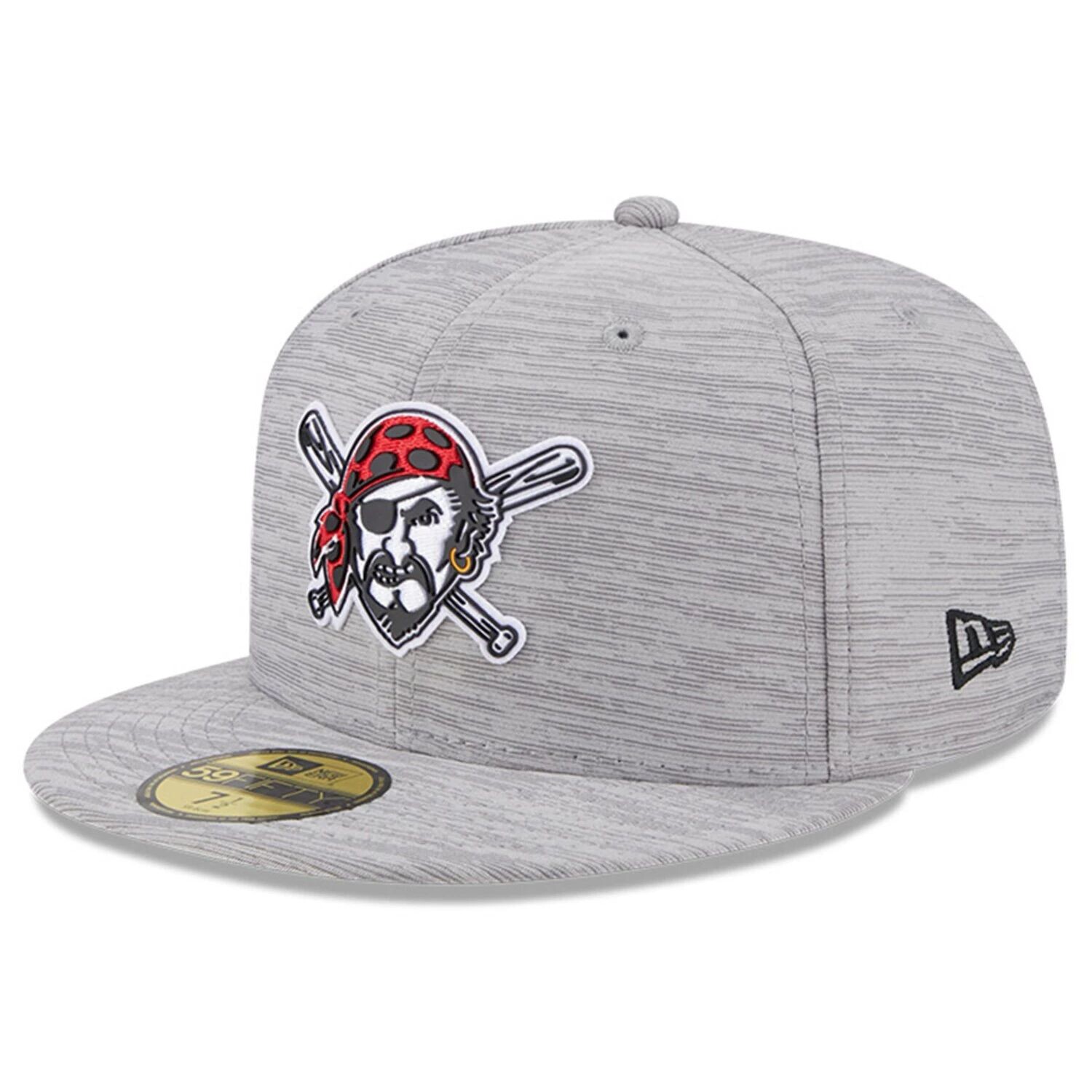 

Мужская облегающая шляпа New Era Grey Pittsburgh Pirates 2023 Clubhouse 59FIFTY