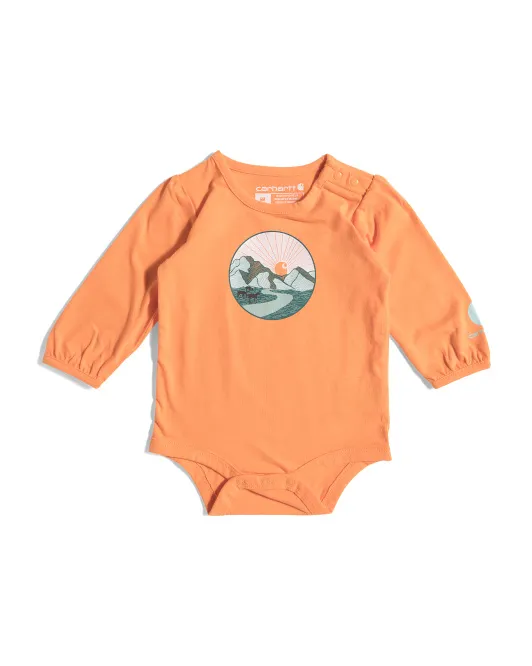 

Боди с длинными рукавами для маленьких девочек Carhartt, цвет Tangerine Heather