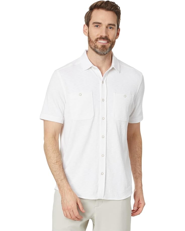 

Рубашка Johnston & Murphy Short Sleeve Double Pocket Knit, белый