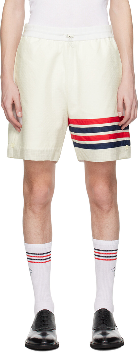 

Белые шорты с 4 полосками Thom Browne