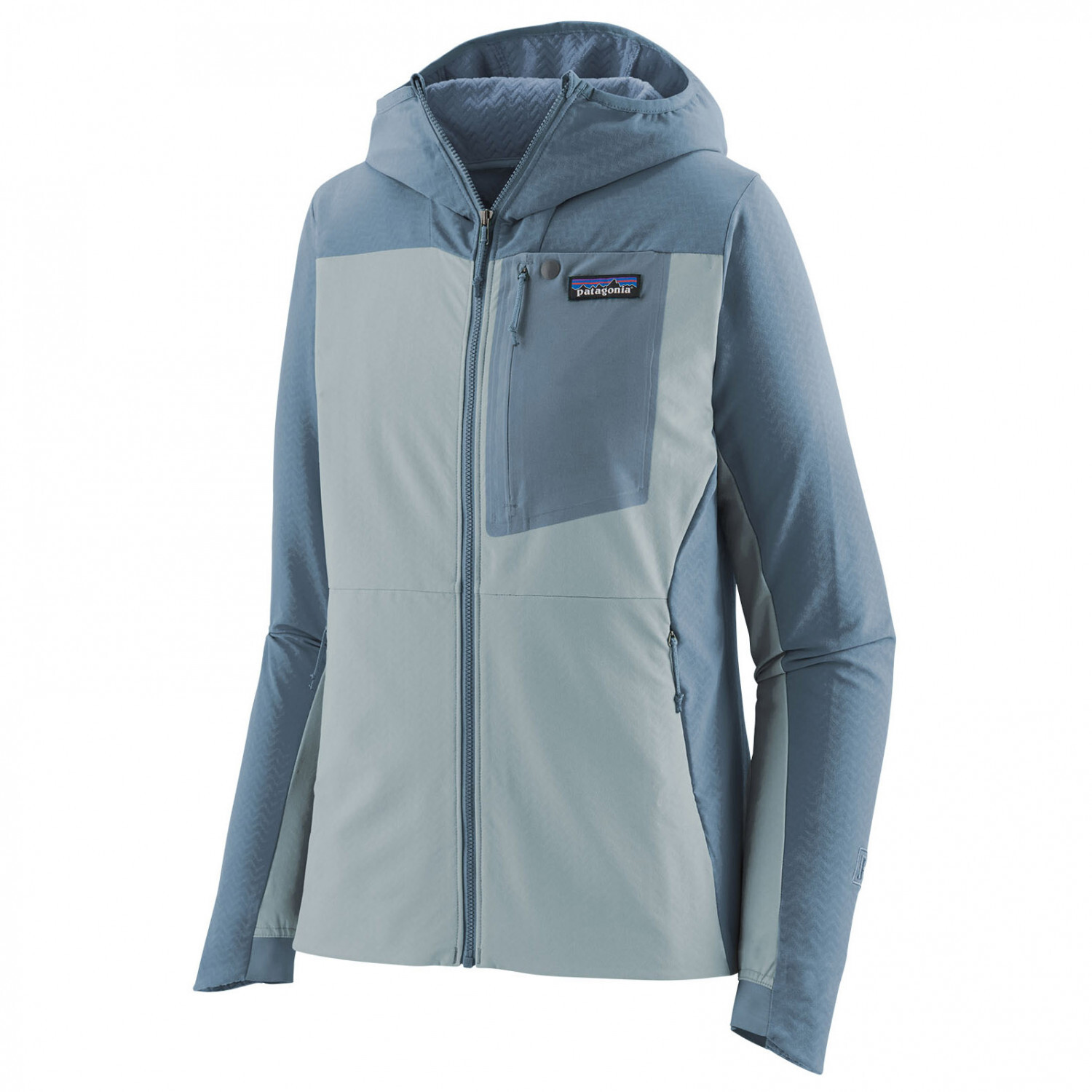 Куртка из софтшелла Patagonia Women's R1 CrossStrata Hoody, цвет Steam Blue