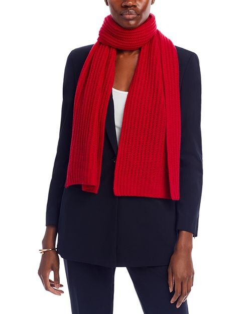 

Шарф в рубчик C by Bloomingdale's Cashmere, цвет Red