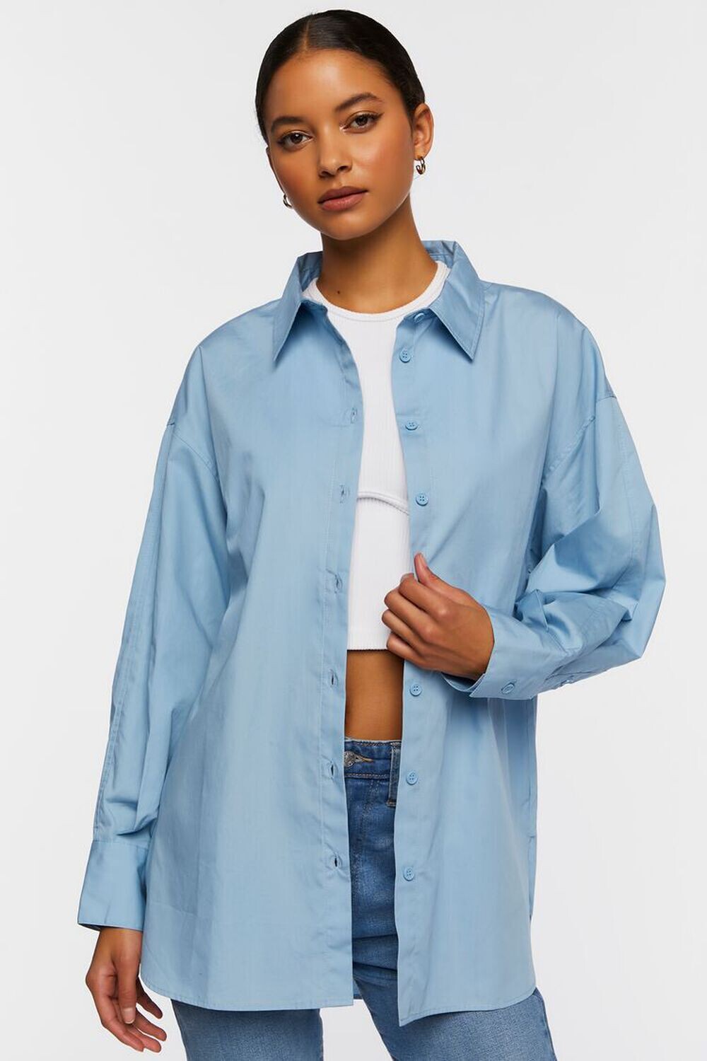 

Рубашка из поплина оверсайз Forever 21