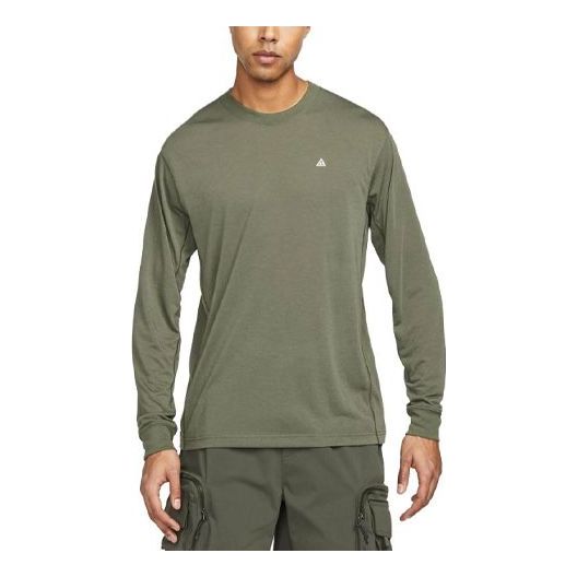 Футболка Nike Dri-Fit ACG Goat Rocks Long Sleeve T-Shirt 'Olive Green', зеленый