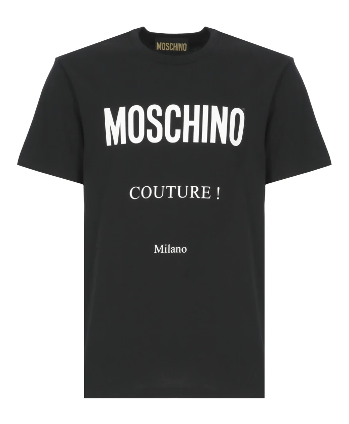 

Хлопковая футболка с логотипом Moschino, черный