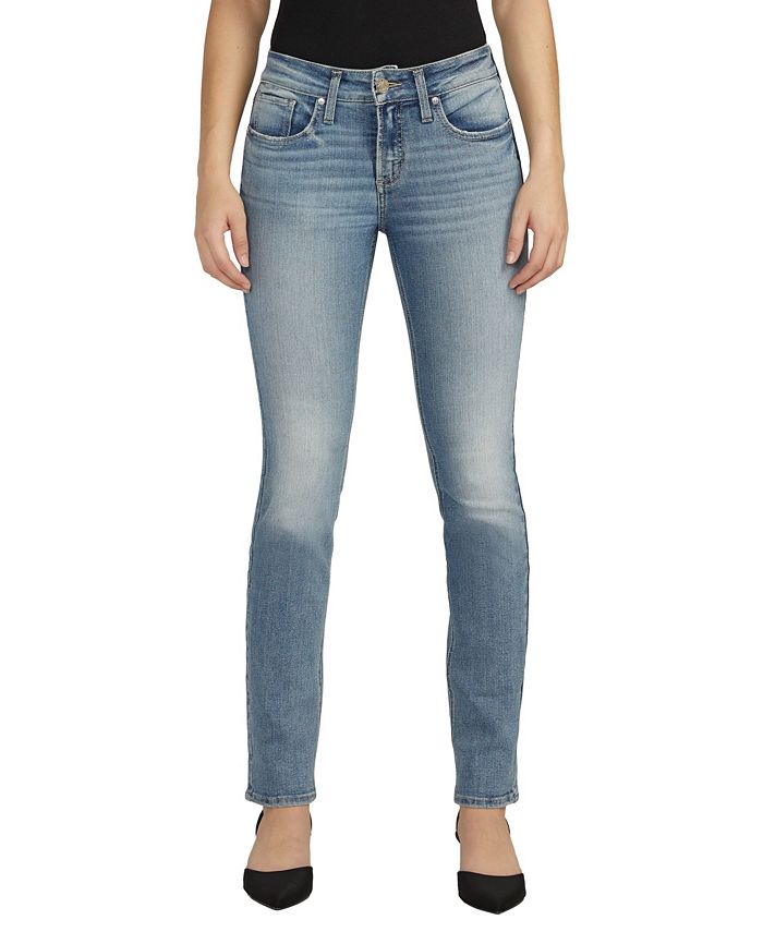цена Женские прямые джинсы Suki со средней посадкой и пышным кроем Silver Jeans Co., цвет Indigo