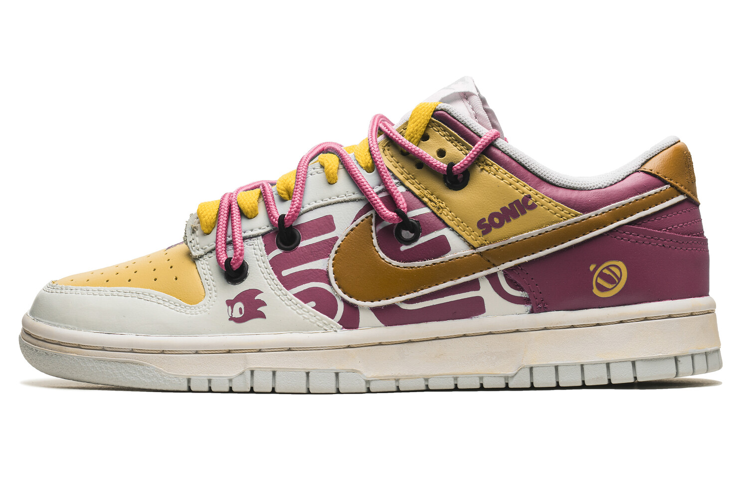 

Кроссовки Nike Dunk Skateboarding Shoes Men Low-top Pink/Yellow, желтый